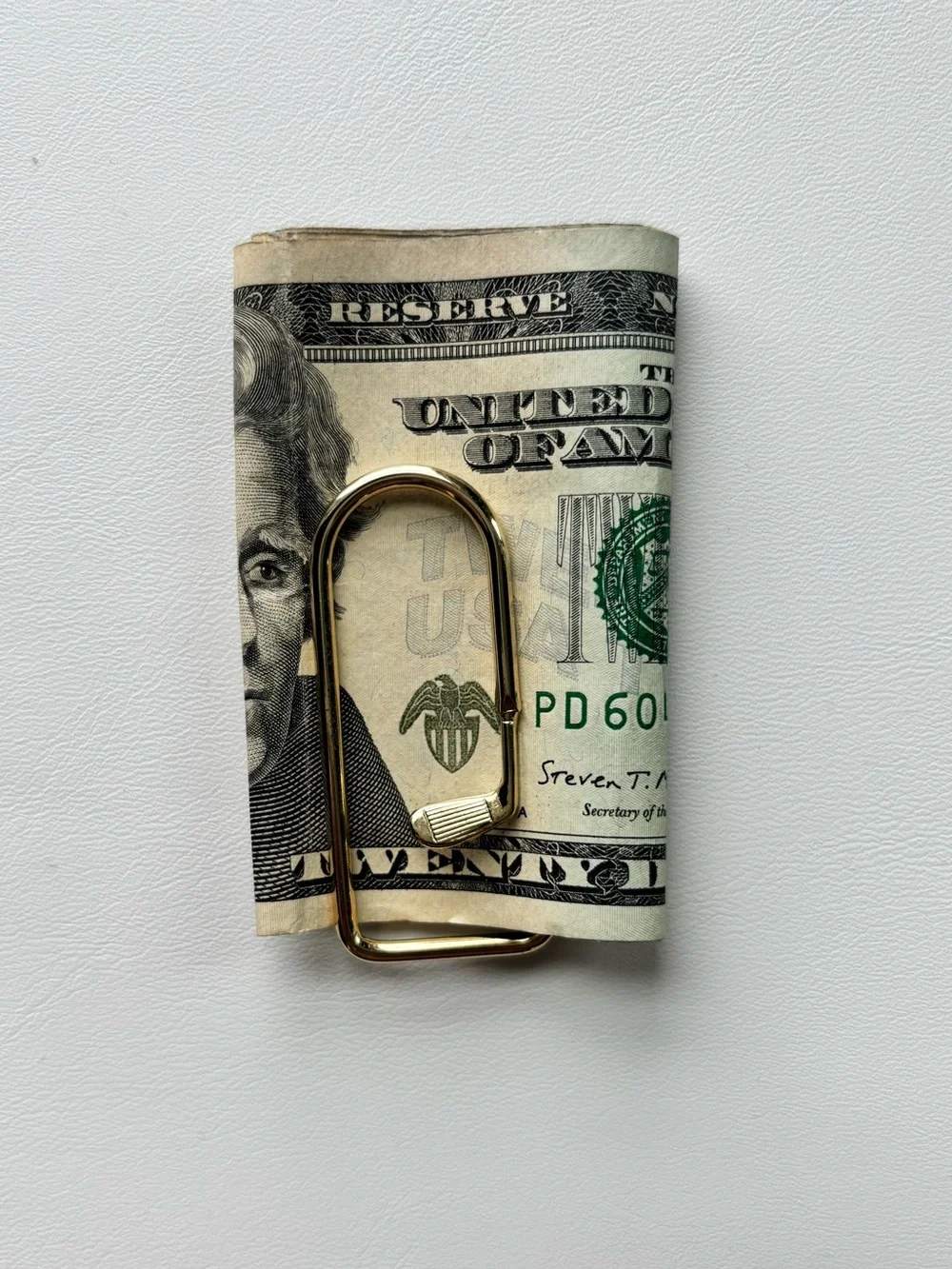 Gold Tone Oversized Paperclip Money Clip – golf club– Vintage